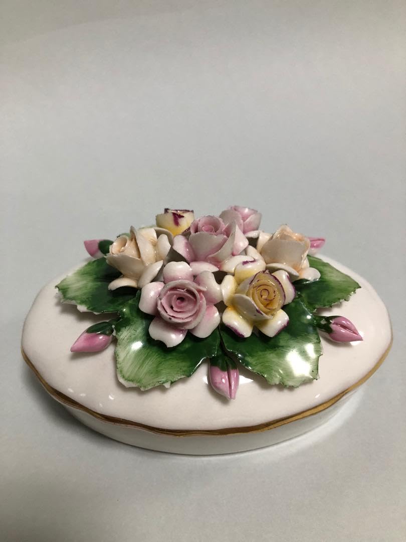 Amazon.co.jp: カポディモンテ イタリア 陶花 小物入アンティーク
